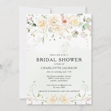 Romantic Floral Wildflower Garden Bridal Shower Invitations