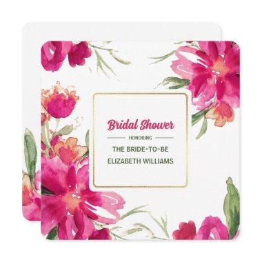 Romantic Fuchsia Floral Watercolor