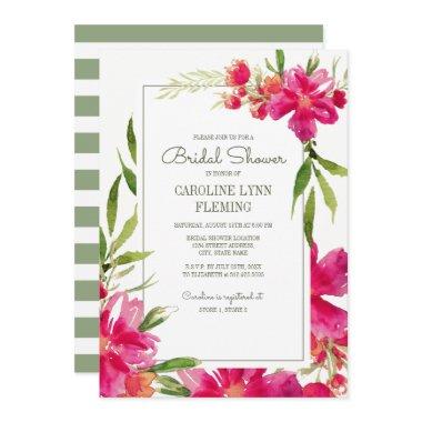 Romantic Fuchsia Green Floral