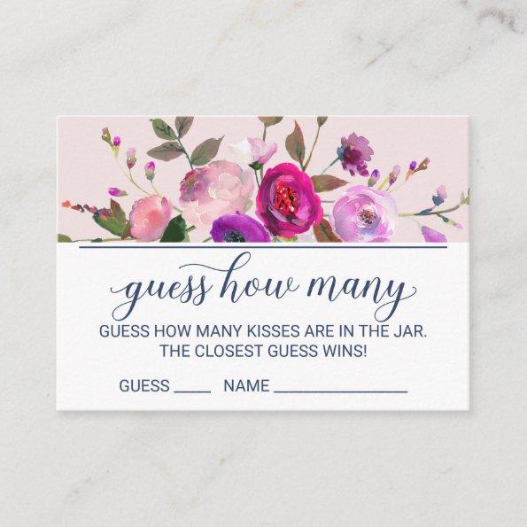Romantic Garden Guess How Many Kisses Game Invitations