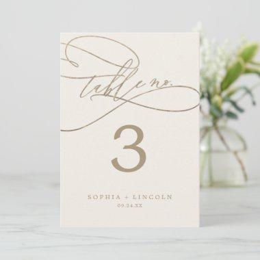 Romantic Gold and Ivory " Table Number