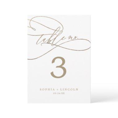 Romantic Gold Calligraphy " Table Number