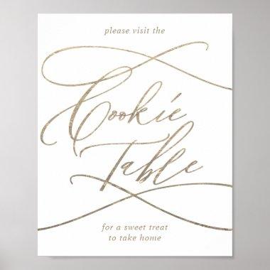 Romantic Gold Calligraphy Cookie Table Sign