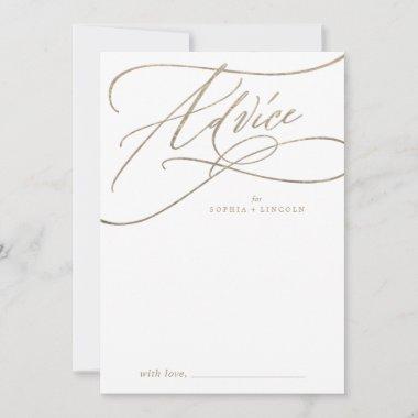 Romantic Gold Calligraphy | Flourish Wedding Advice Card