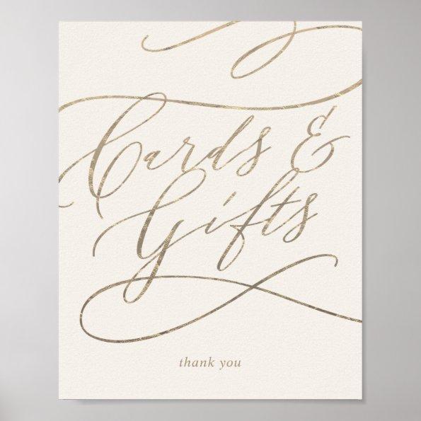 Romantic Gold Calligraphy | Ivory Invitations and Gifts Poster
