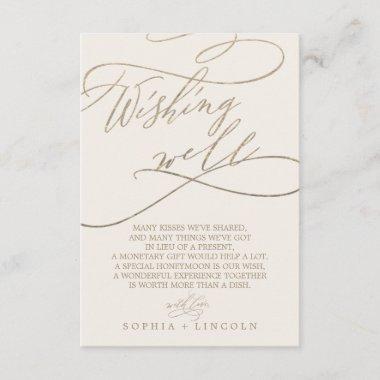 Romantic Gold Calligraphy | Ivory Wishing Well Enclosure Invitations