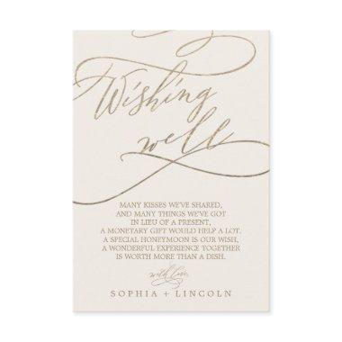 Romantic Gold Calligraphy | Ivory Wishing Well Enclosure Invitations