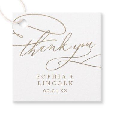 Romantic Gold Calligraphy Thank You Favor Tags