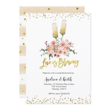 Romantic Gold Love is Brewing Couple Shower