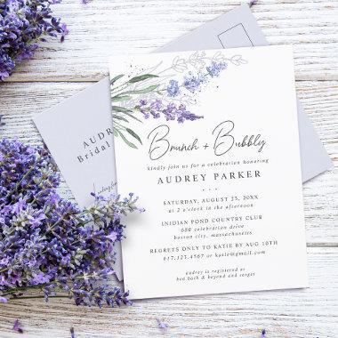 Romantic Lavender Floral Watercolor Bridal Shower Invitation PostInvitations