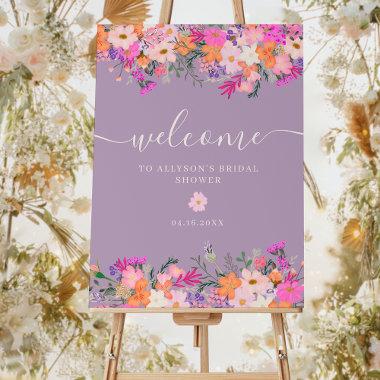 Romantic lavender wild flowers spring welcome foam board