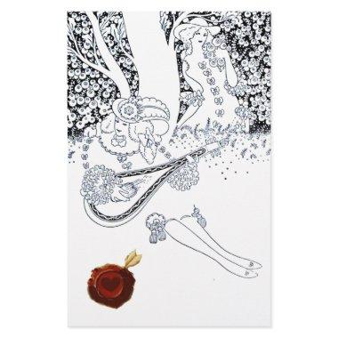 ROMANTIC LOVERS IN NATURE Black White Red Wax Seal Stationery