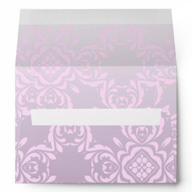 Romantic Luxury Stylish Light Pink Damask Pattern Envelope