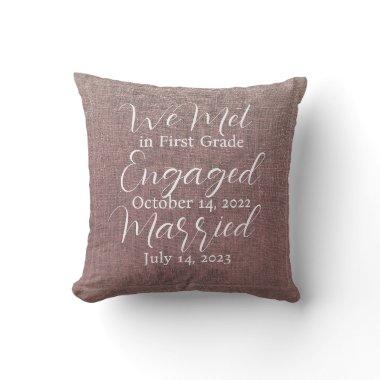 Romantic Moments Rose Gold Dates Throw Pillow