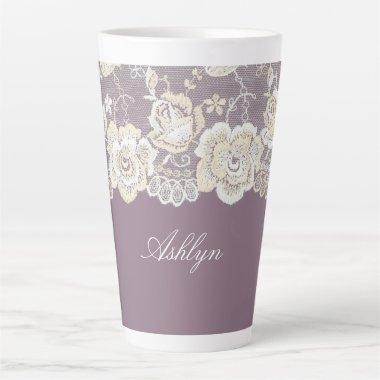 Romantic Orchid Purple Floral  Latte Mug