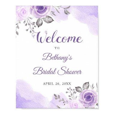 Romantic Pastel Purple Floral  Sign