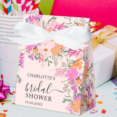 Romantic pastel wild flowers spring bridal shower favor boxes