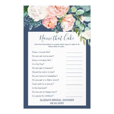 Romantic Peony Flowers | Blue Name That Cake Game Flyer