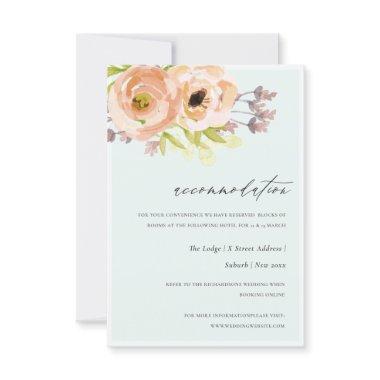 ROMANTIC PINK, PURPLE, BLUE FLORAL ACCOMMODATION Invitations