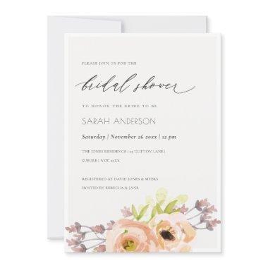 ROMANTIC PINK, PURPLE, BLUE FLORAL BRIDAL SHOWER Invitations