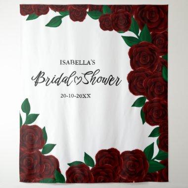 Romantic red roses fall / outdoor bridal shower tapestry