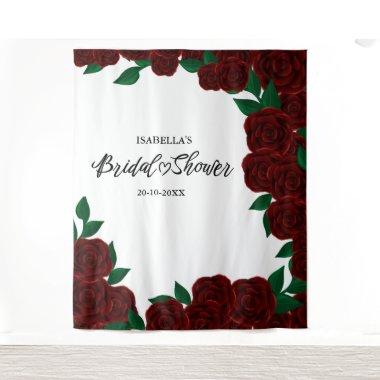 Romantic red roses fall / outdoor bridal shower tapestry