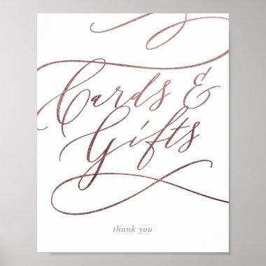 Romantic Rose Gold Calligraphy Invitations & Gifts Sign
