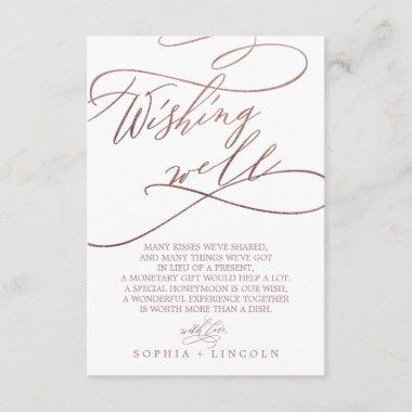 Romantic Rose Gold Calligraphy Wishing Well Invitations