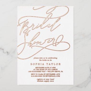 Romantic Rose Gold Foil Calligraphy  Foil