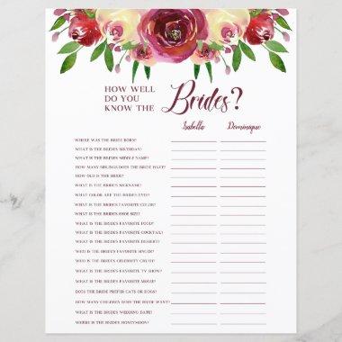 Romantic Roses Know The Brides/Name Game Page