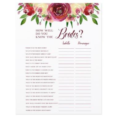 Romantic Roses Know The Brides/Name Game Page