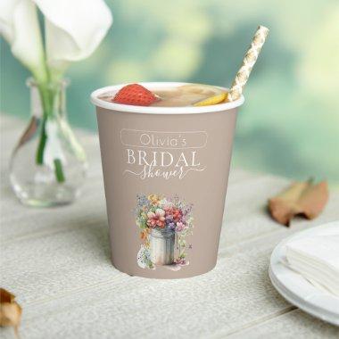 Romantic Spring Flowers Vase  Paper Cups