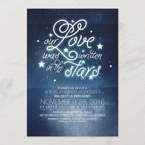 Romantic Stars Bridal Shower Invitations