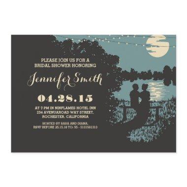 romantic string lights outdoor bridal shower Invitations