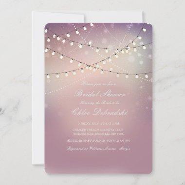 Romantic Strung Lights Bridal Shower Invitations