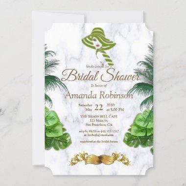 Romantic Tropical Bridal Shower Invitations