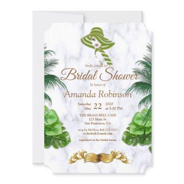 Romantic Tropical Bridal Shower Invitations