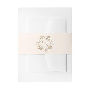 Romantic Tropical Greenery Wedding Invitations Belly Band