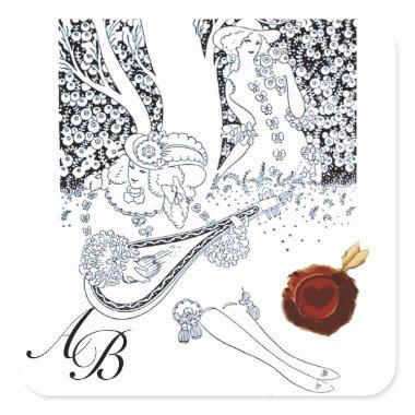 ROMANTIC VALENTINE LOVERS RED WAX SEAL MONOGRAM