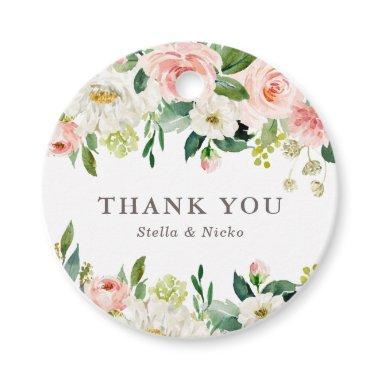 Romantic Watercolor Spring Bloom Wedding Thank You Favor Tags