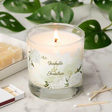 romantic white flowers greenery wedding scented candle