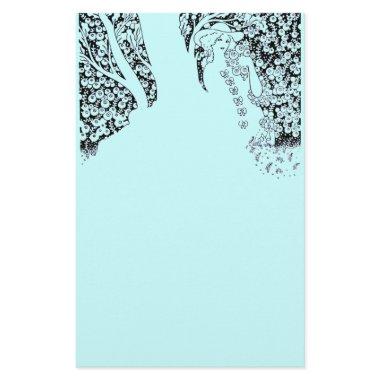 ROMANTIC WOMAN,ROSES AND NATURE Black Teal Blue Stationery