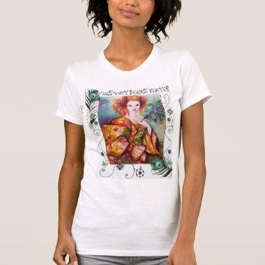 ROMANTIC WOMAN WITH PEACOCK FEATHERS T-Shirt