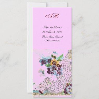 ROMANTİCA Blue Pink Lilac Floral Wedding Programme Invitations