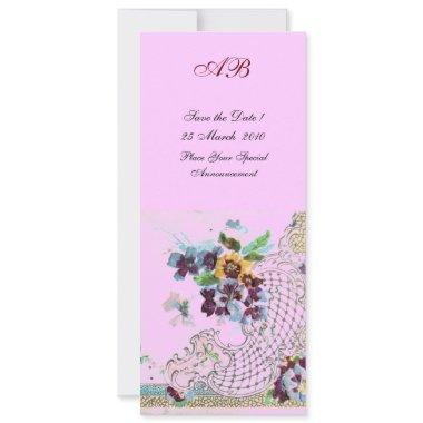 ROMANTİCA Blue Pink Lilac Floral Wedding Programme Invitations