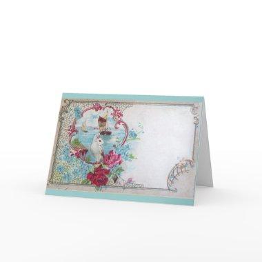 ROMANTICA,BLUE RED PINK FLORAL ROSES WHITE DOVE HOLIDAY