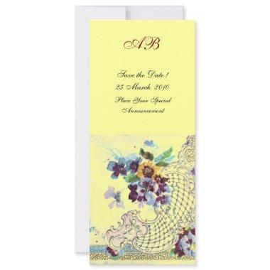 ROMANTİCA Blue Yellow Floral Wedding Programme Invitations