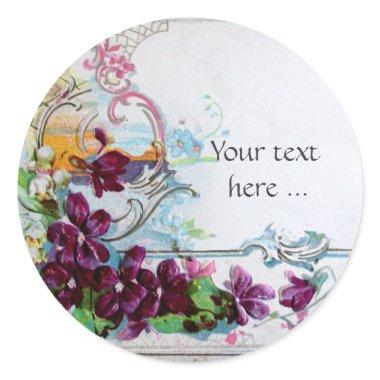 ROMANTICA /ELEGANT FLORAL /PANSIES,SNOWDROPS White Classic Round Sticker