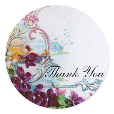 ROMANTICA /ELEGANT FLORAL /PANSIES,SNOWDROPS White Classic Round Sticker