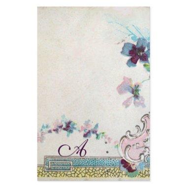 ROMANTİCA Elegant Wedding Floral,Pansies Monogram Stationery